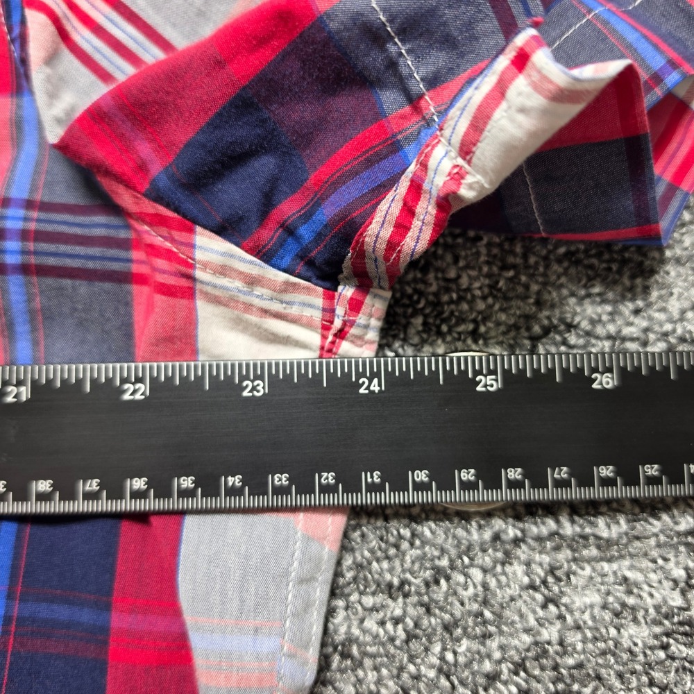 U.S. Polo Assn. Button Down Mens L Red Plaid Excellent Short Sleeve Stretch - Picture 12 of 12